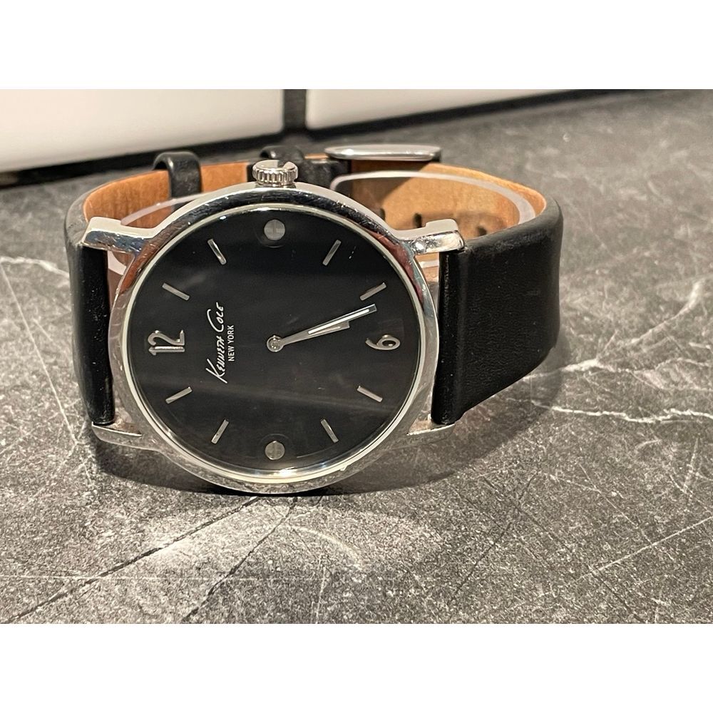 Mens Black and Silver Kenneth Cole Dress Watch - New Battery